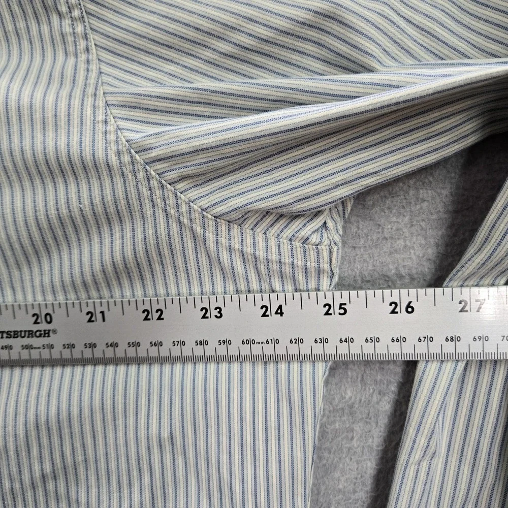 VINTAGE Polo By Ralph Lauren Men Button Up‎ Shirt XL Blue Striped PRL 69 Britain